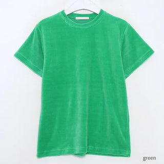 Round neck velour T-shirt