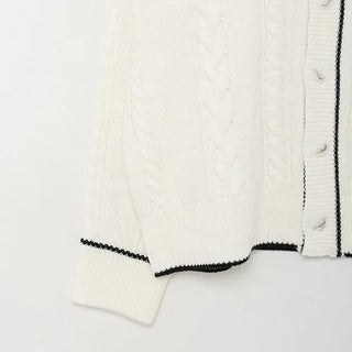 Cable knit unisex cardigan