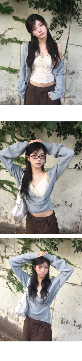 Hoba Alpaca Loose Fit Wrap Cardigan - 3 Colors