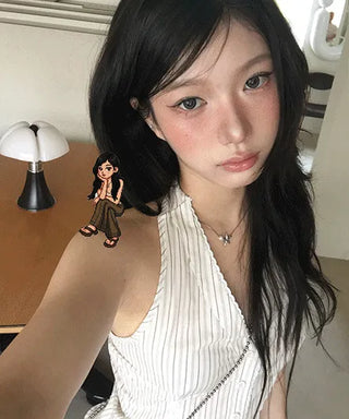 Free Halter Stripe Blouse - 2 Colors