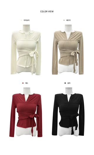 Robe Two-Way Layered Wrap Cardigan - 4 Colors