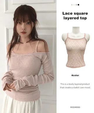 Full Lace Layered Sleeveless Top - 4 Colors