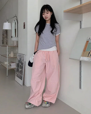 Wide striped pants