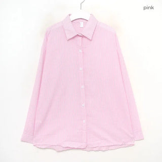 Cotton waffle striped shirt
