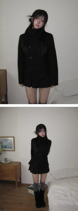 TOP Wool Pleated Skirt Pants - 2 colors