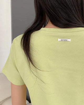 [7 colors] Basic Cotton Spandex Short-Sleeve T-Shirt