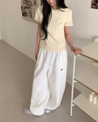 [7 colors] Basic Cotton Spandex Short-Sleeve T-Shirt