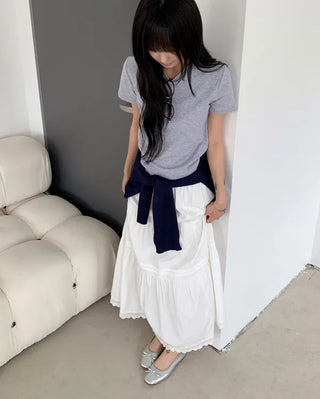 [7 colors] Basic Cotton Spandex Short-Sleeve T-Shirt