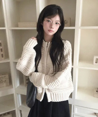 Heavy Thick Knitwear Haji Zip-up - 2 Colors