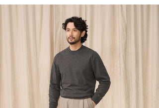 [CULTUM] Wool Blend Herringbone Double Pleat Trousers