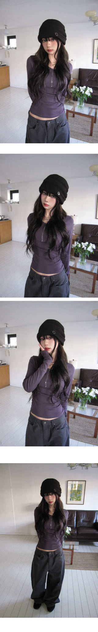 4-button secret pocket wide pants - 4 colors