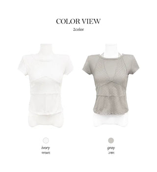 Mute Halter Short Sleeve Layered Set - 2 Colors