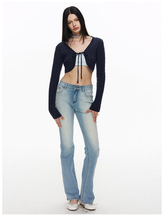 [NECY] Light Washed Flare Jeans