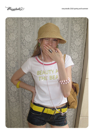 [NECY] Glitter Neckline Rhinestone Short