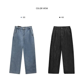 Raw back banding long pants - 2 colors