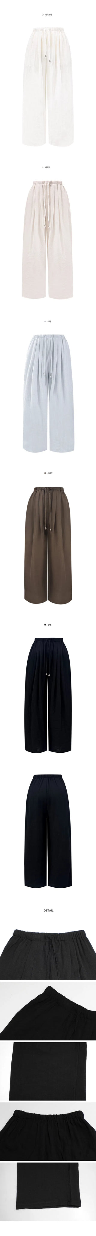 Chalang Linen Two-Pin Tuck Wide Long Pants - 5 Colors