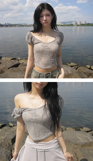 Dofuin Puff Lace Top - 3 colors