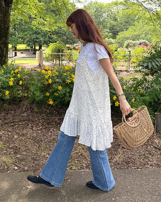 Net rattan tote bag