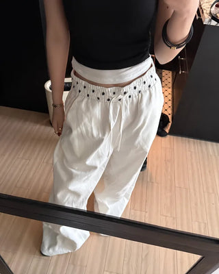 Polka Dot Layered Wide Pants