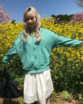 Oversized Basic Zip Hoodie