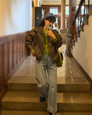 Wide-fit denim pants