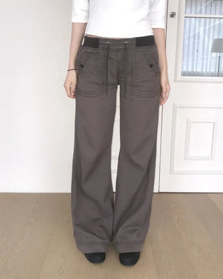 wide waist frare pants