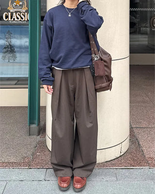 (Unisex) Wrap-design wide-leg slacks