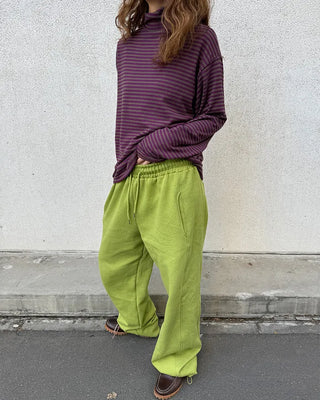 Turtleneck striped long-sleeve T-shirt