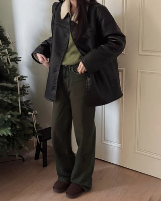 Dark wash denim pants