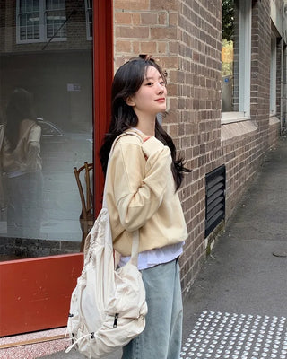 (6 colors) Slim Slit Pattern V-Neck Sweatshirt