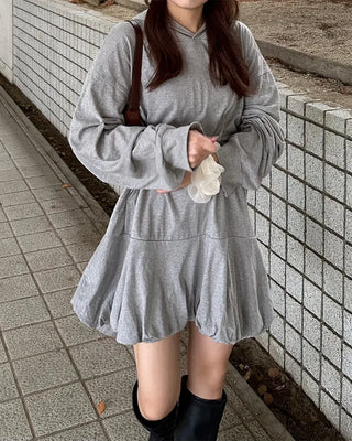 Peplum hoodie dress