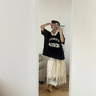 Half-lace long skirt