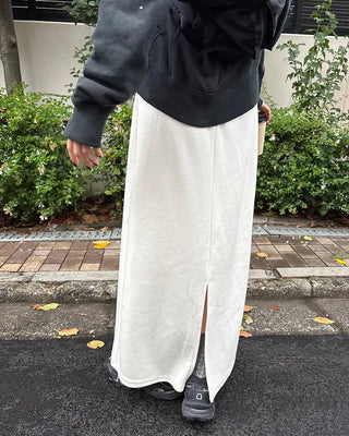 Ribbed long skirt