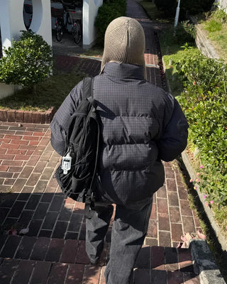 Checked padded jumper