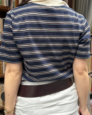 Color border half-sleeve T-shirt