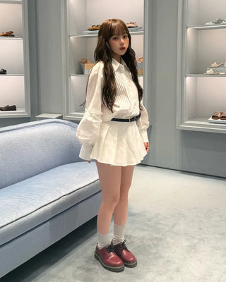 (ORIGINAL) Basic Pintuck Shirring Shirt