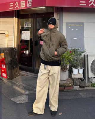 Herringbone Wide Curve Pants