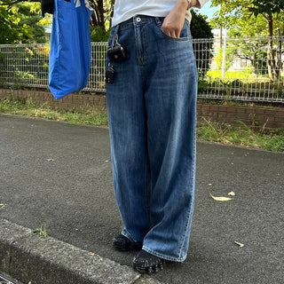 Wide denim pants
