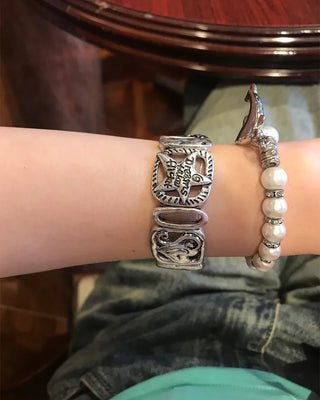 Square Silver Star Handwatch