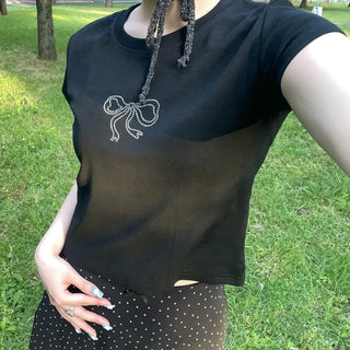 Cubic Ribbon Short-Sleeved T-Shirt