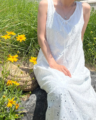 Perforated lace dress