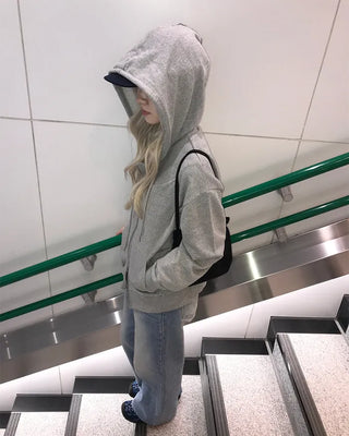 Asymmetrical zip-up hoodie