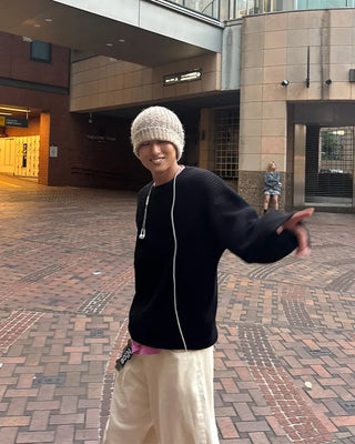 Crew Neck Rib Knit