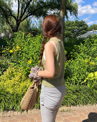 Halter neck knit tank top