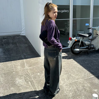 Vintage wide-leg denim pants