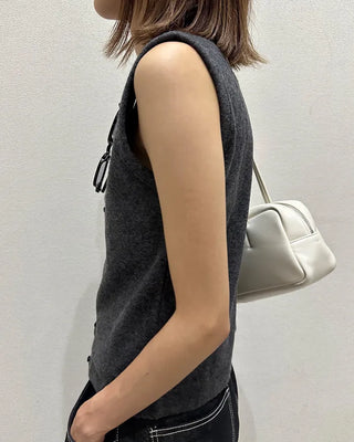 Front button knit vest