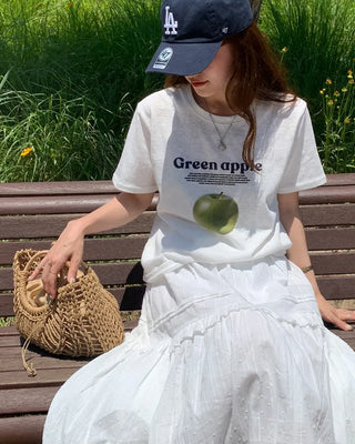 Apple print T-shirt