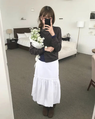 HIGH NECK BUTTON CARDIGAN (2color)