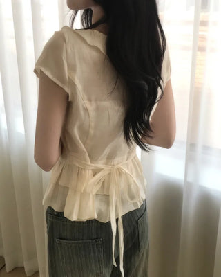 satin ribbon blouse