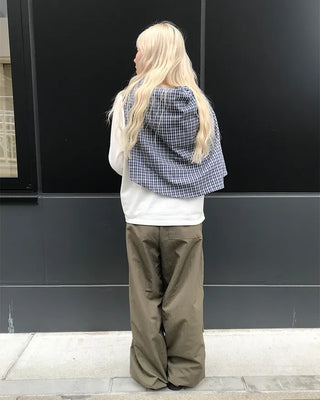 Nylon wide Joker pants